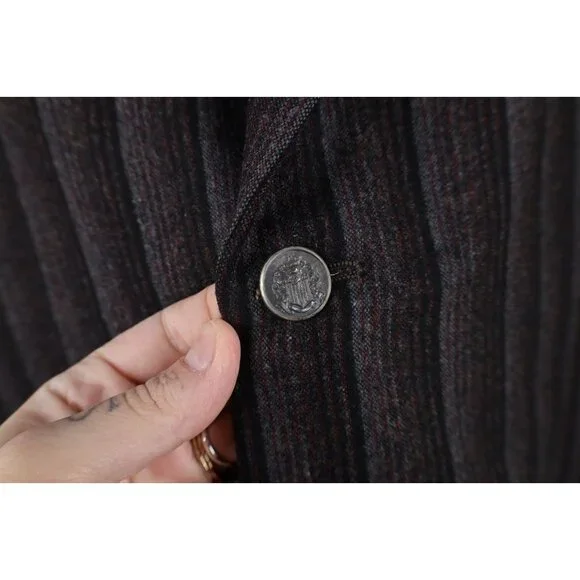 Vintage 50s 60s Rockabilly Mens 40R Wool Striped Blazer Suit Coat Jacket USA - Picture 5 of 14